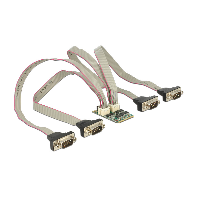 Delock Modul MiniPCIe I/O PCIe full size 4 x Seriell RS-232 mit Spannungsversorgung
