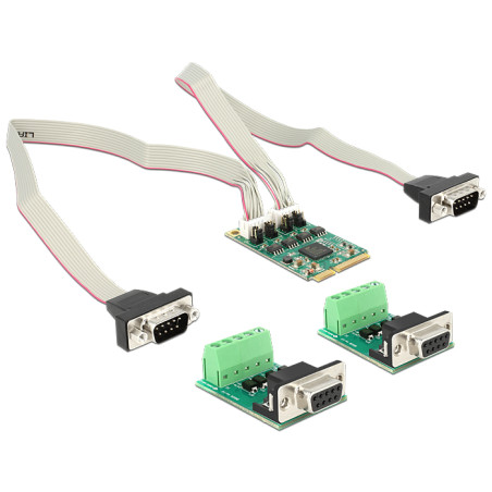 Delock Modul MiniPCIe I/O PCIe full size 2 x Seriell RS-422 / 485 mit 600 W Überspannungsschutz