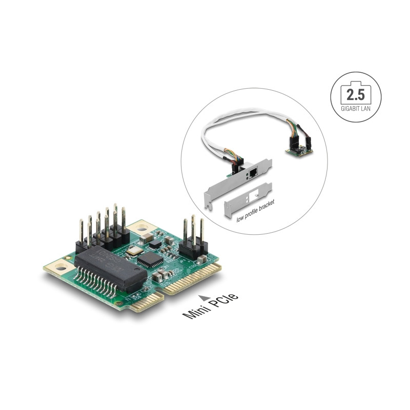 Delock Mini PCIe I/O PCIe half size 1 x RJ45 Gigabit LAN Low Profile