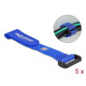 Delock Klett-Kabelbinder mit Schlaufe und Befestigungsöse L 150 x B 20 mm blau 5 Stück