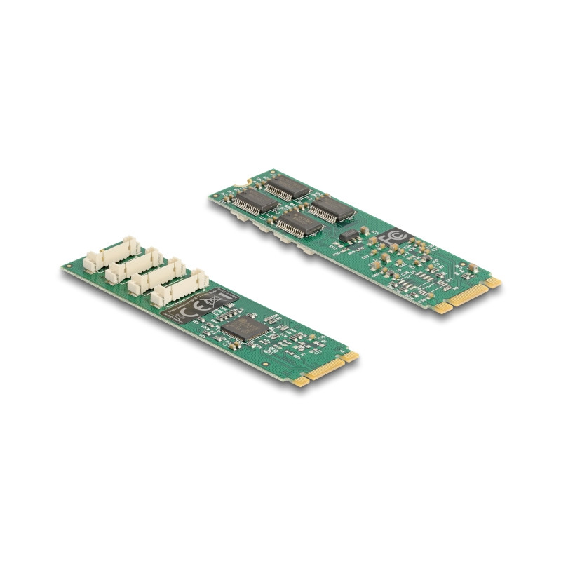 Delock M.2 Karte zu 4 x Seriell RS-232 DB9 mit Standard und Low Profile Slotblenden