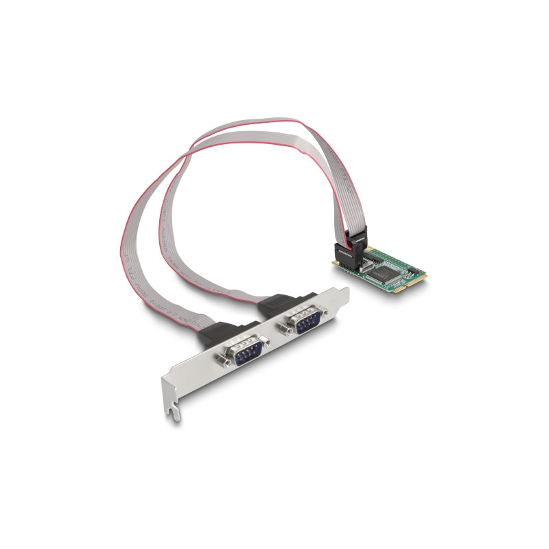 Delock Mini PCIe Karte full size zu 2 x Seriell RS-232 D-Sub 9 Pin