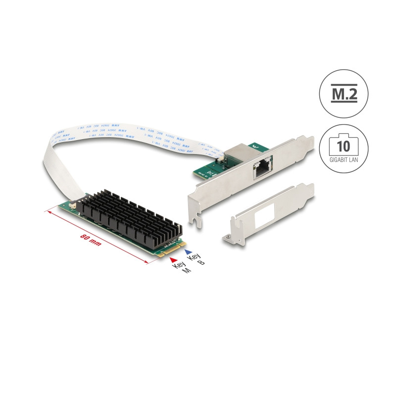 Delock M.2 Key B+M 1 x RJ45 10 Gigabit LAN Netzwerkkarte