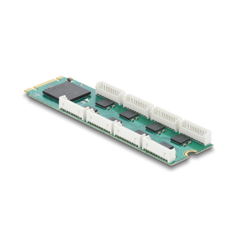 Delock M.2 Karte zu 8 x Seriell RS-232 DB9 mit Standard und Low Profile Slotblenden