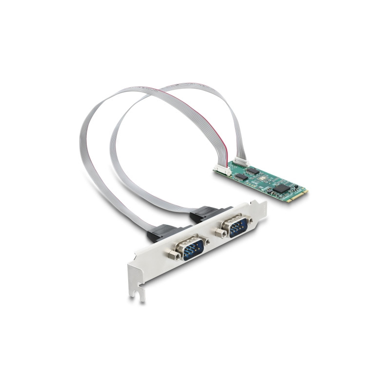 Delock M.2 Karte zu 2 x Seriell RS-232 DB9 mit Standard und Low Profile Slotblenden