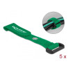 Delock Klett-Kabelbinder mit Schlaufe und Befestigungsöse L 150 x B 20 mm grün 5 Stück