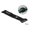 Delock Klett-Kabelbinder mit Schlaufe und Befestigungsöse L 190 x B 25 mm schwarz 5 Stück