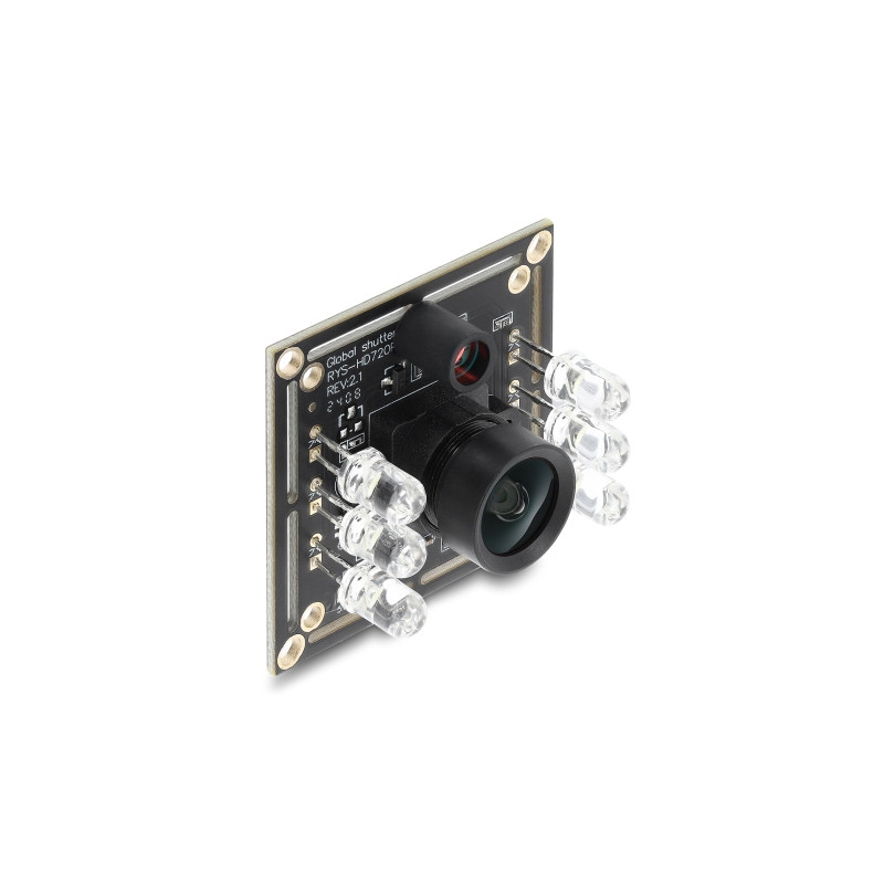 Delock USB 2.0 Kameramodul mit Global Shutter schwarz / weiß 0,92 Megapixel 65° 6 LED V6 Fixfokus