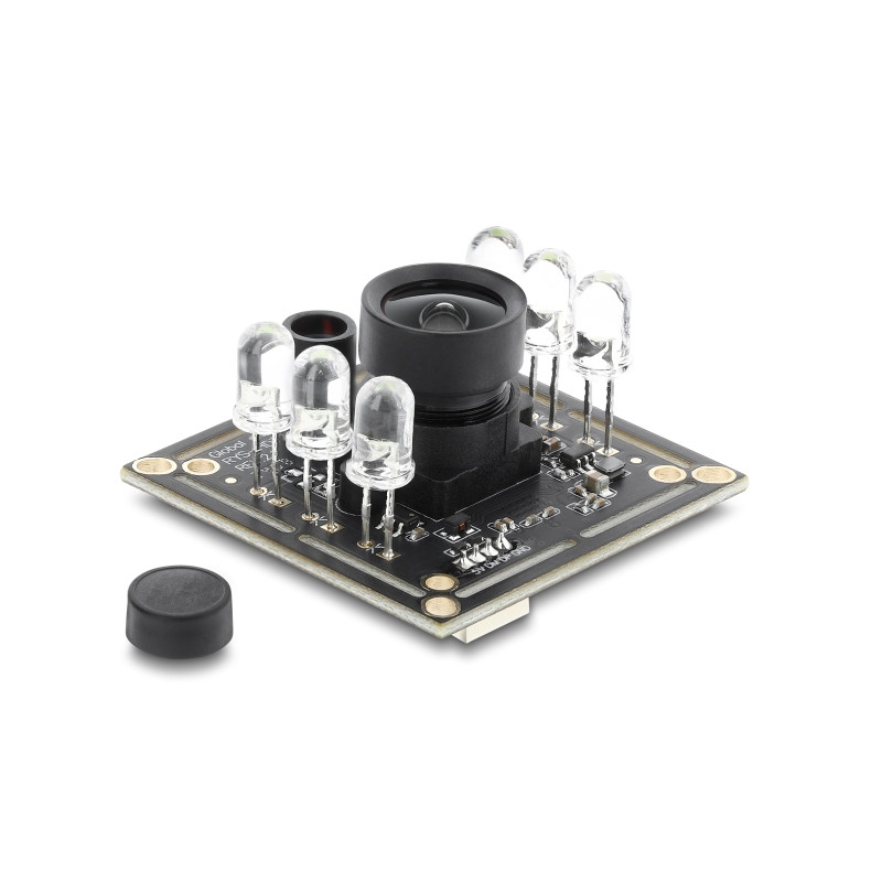 Delock USB 2.0 Kameramodul mit Global Shutter schwarz / weiß 0,92 Megapixel 65° 6 LED V6 Fixfokus