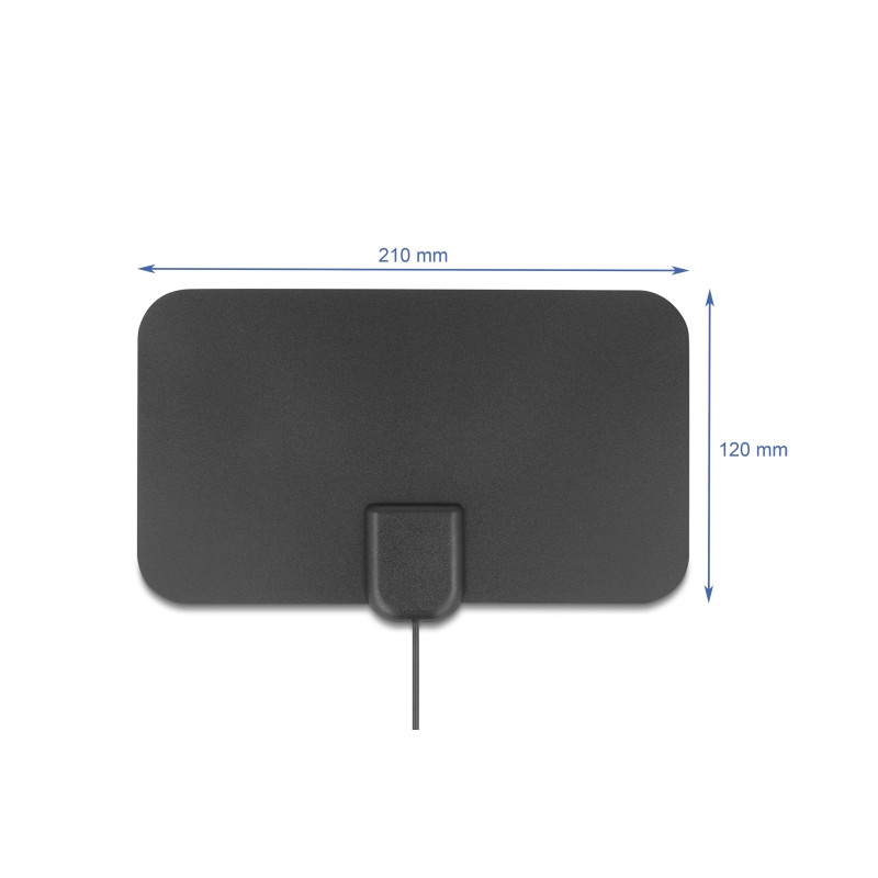 Delock DAB+ DVB-T2 Antenne F Stecker 5 - 25 dB aktiv omnidirektional schwarz Klebemontage