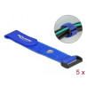 Delock Klett-Kabelbinder mit Schlaufe und Befestigungsöse L 190 x B 25 mm blau 5 Stück
