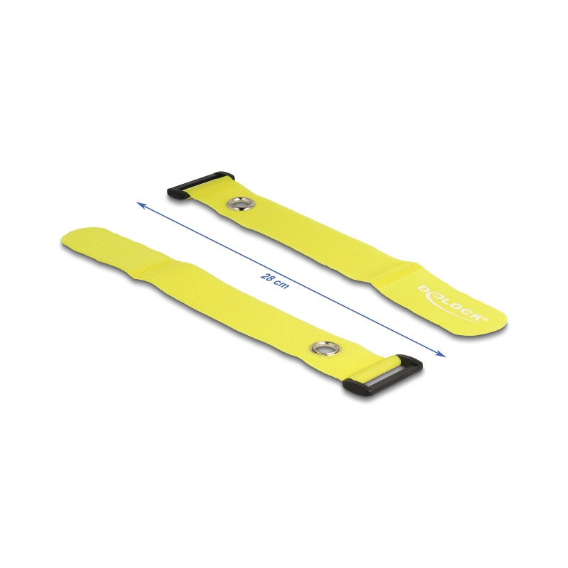 Delock Klett-Kabelbinder mit Schlaufe und Befestigungsöse L 280 x B 38 mm gelb 3 Stück