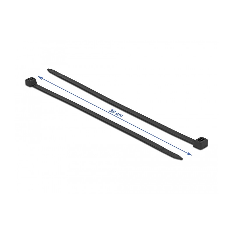 Delock Kabelbinder hitzebeständig L 380 x B 7,6 mm schwarz 50 Stück