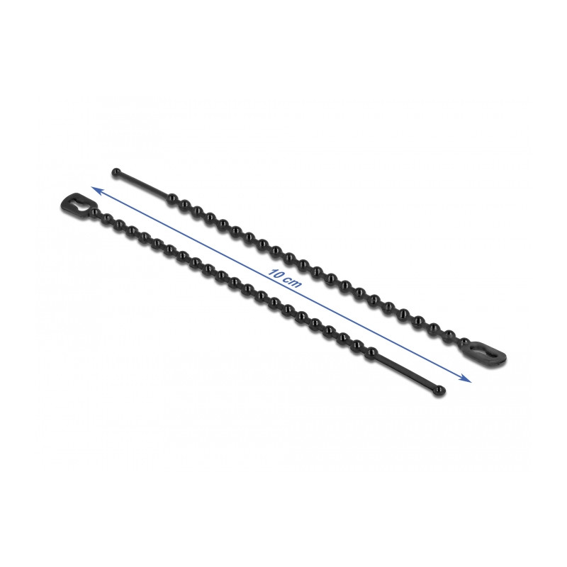 Delock Blitzbinder wiederverwendbar L 100 x B 2,4 mm schwarz 100 Stück