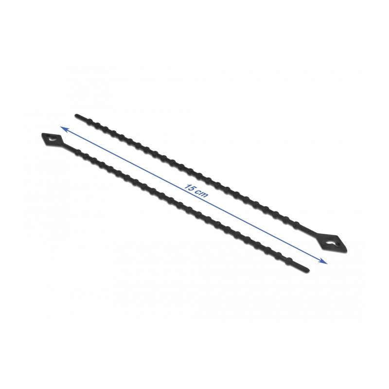 Delock Blitzbinder wiederverwendbar L 150 x B 2,4 mm schwarz 100 Stück