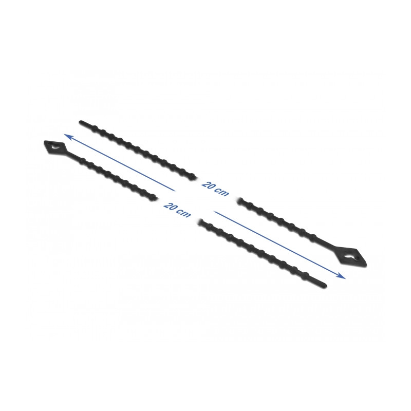 Delock Blitzbinder wiederverwendbar L 200 x B 2,4 mm schwarz 100 Stück