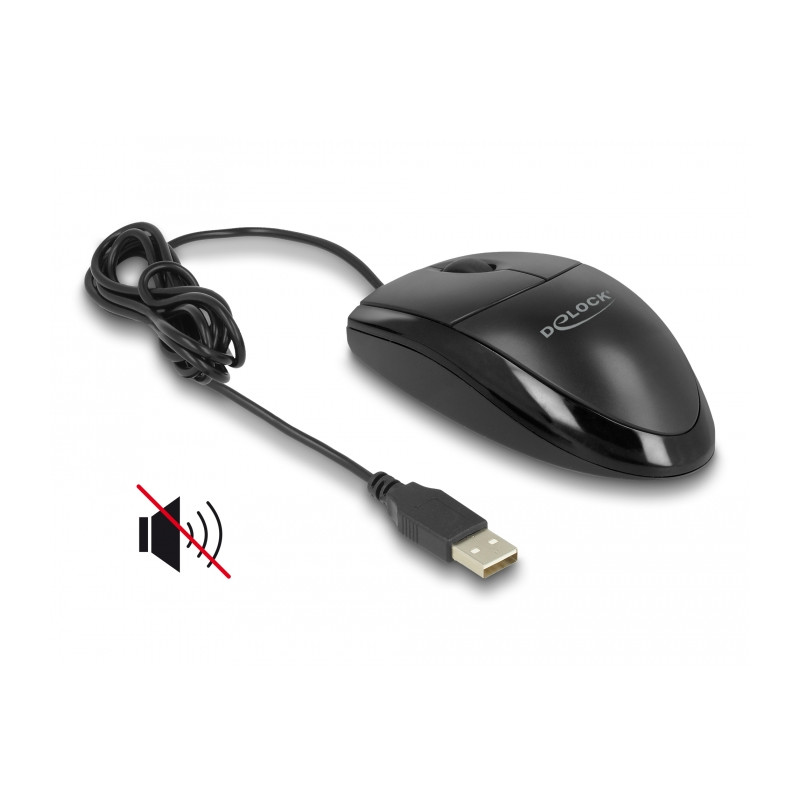 Delock Optische USB Desktop Maus – Lautlos