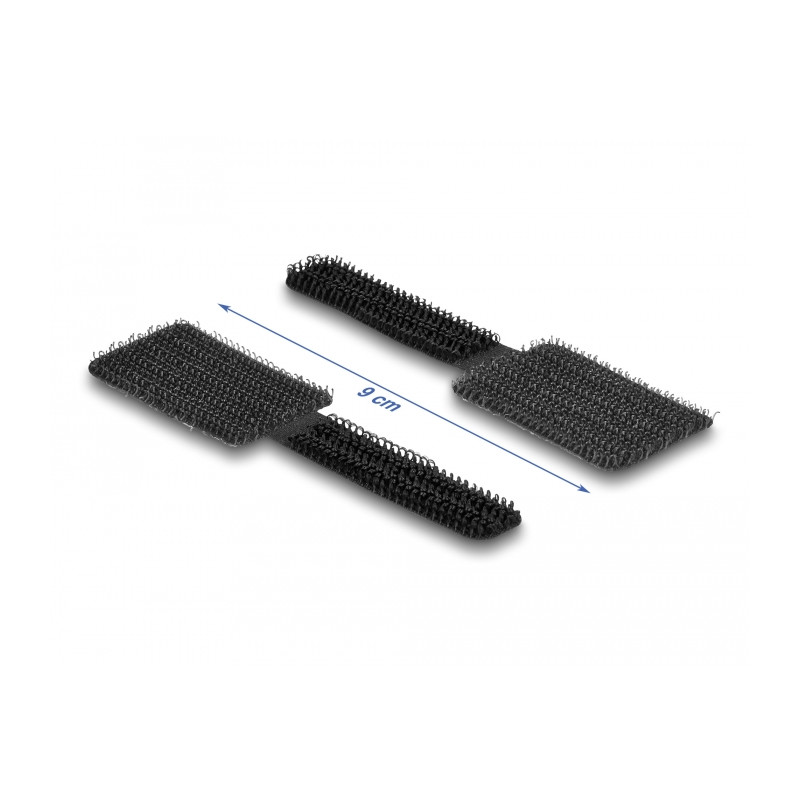 Delock Mini Klett-Kabelhalter L 90 mm x B 24 mm selbstklebend 10 Stück schwarz