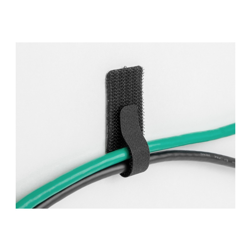 Delock Mini Klett-Kabelhalter L 90 mm x B 24 mm selbstklebend 10 Stück schwarz