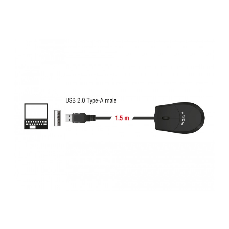 Delock Optische USB Desktop Maus – Lautlos