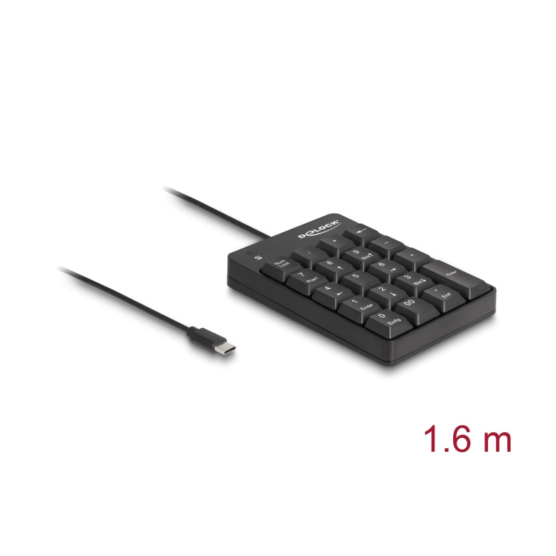Delock USB Type-C™ Nummernblock 19 Tasten schwarz