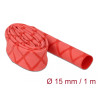 Delock Schrumpfschlauch X-Muster rutschfest 1 m x 15 mm rot