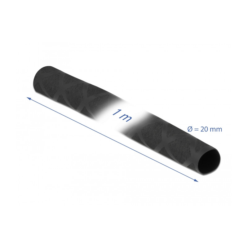 Delock Schrumpfschlauch X-Muster rutschfest 1 m x 20 mm schwarz