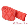 Delock Schrumpfschlauch X-Muster rutschfest 1 m x 20 mm rot