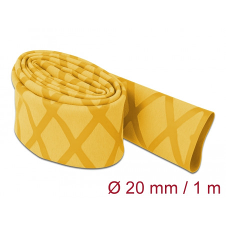 Delock Schrumpfschlauch X-Muster rutschfest 1 m x 20 mm gelb