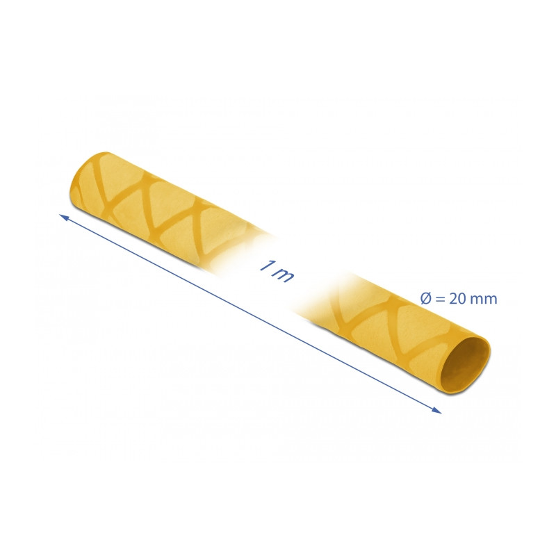 Delock Schrumpfschlauch X-Muster rutschfest 1 m x 20 mm gelb