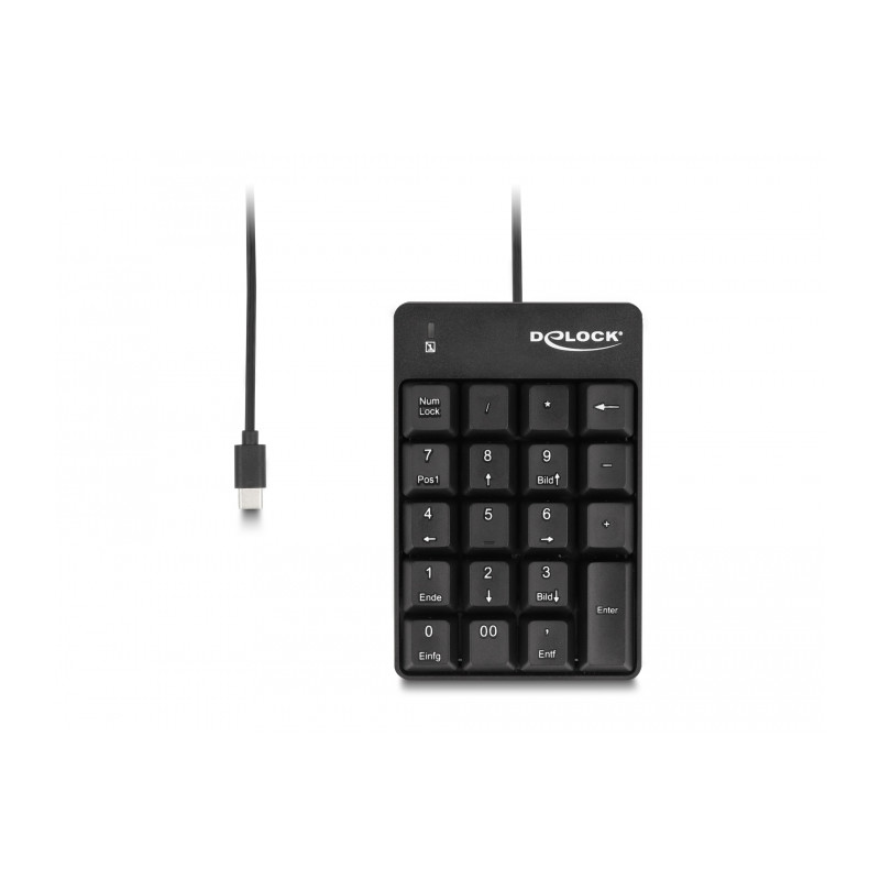 Delock USB Type-C™ Nummernblock 19 Tasten schwarz