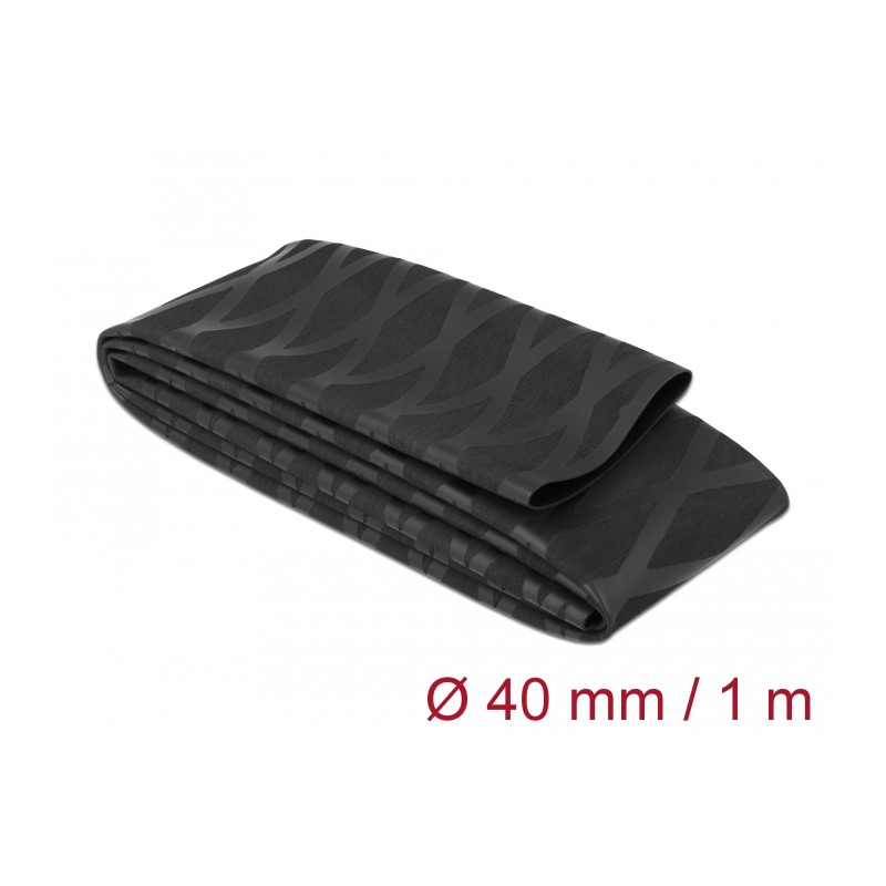 Delock Schrumpfschlauch X-Muster rutschfest 1 m x 40 mm schwarz