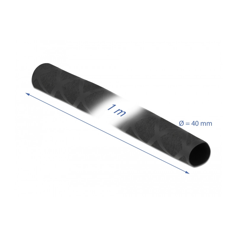 Delock Schrumpfschlauch X-Muster rutschfest 1 m x 40 mm schwarz