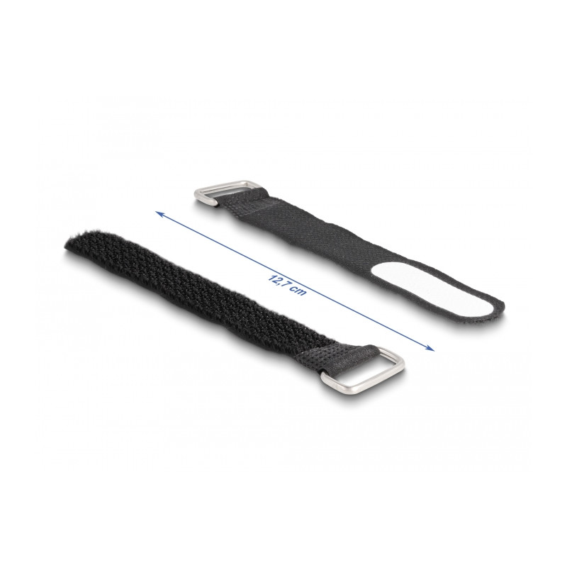 Delock Klettkabelbinder mit Schlaufe und Beschriftungsfeld L 127 x B 20 mm schwarz 5 Stück