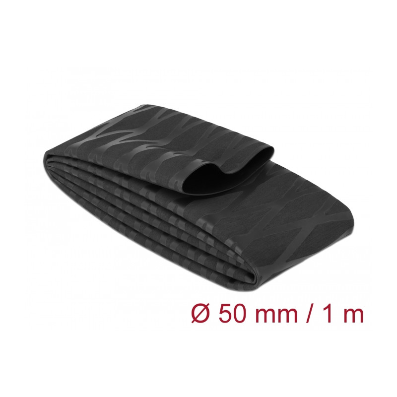 Delock Schrumpfschlauch X-Muster rutschfest 1 m x 50 mm schwarz
