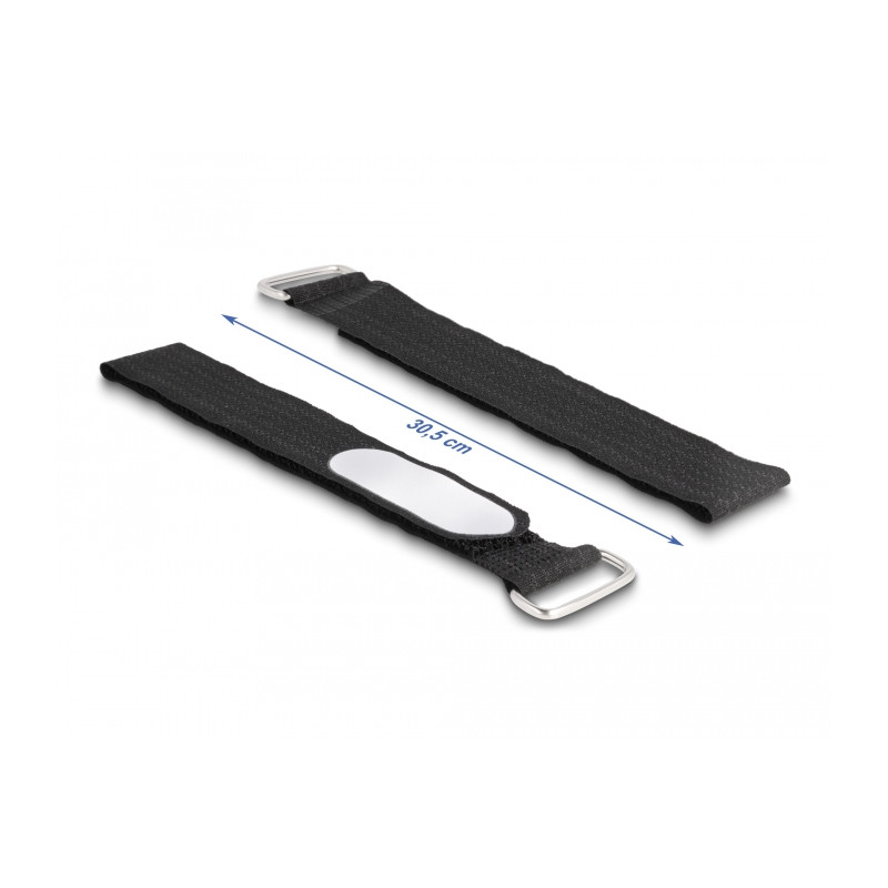 Delock Klettkabelbinder mit Schlaufe und Beschriftungsfeld L 305 x B 25 mm schwarz 5 Stück