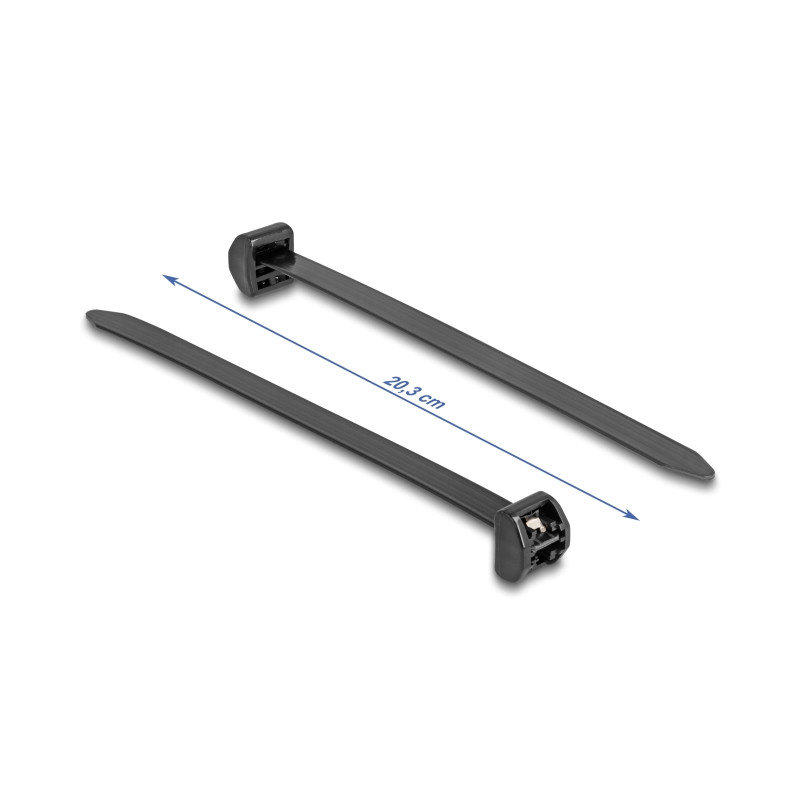 Delock Kabelbinder mit Metallzunge L 203 x B 12,7 mm 10 Stück schwarz