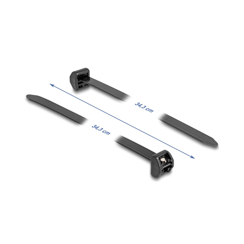 Delock Kabelbinder mit Metallzunge L 343 x B 12,7 mm 10 Stück schwarz