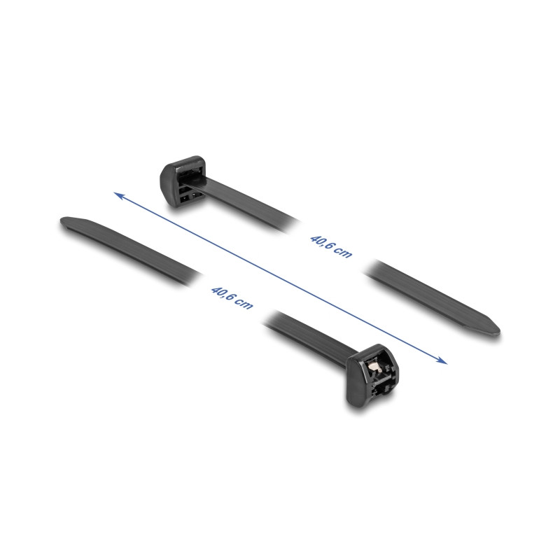 Delock Kabelbinder mit Metallzunge L 406 x B 12,7 mm 10 Stück schwarz