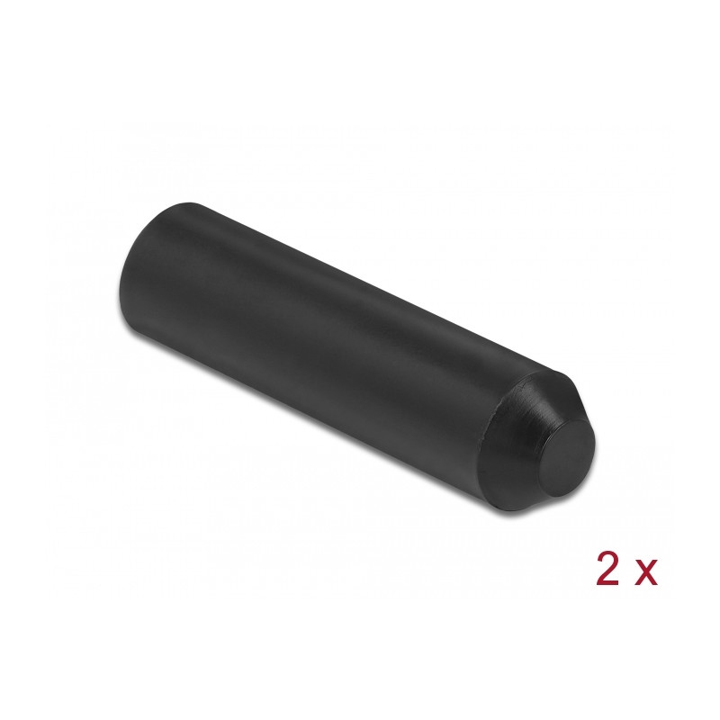 Delock Endkappen mit Innenkleber 70 x 16 mm 2 Stück schwarz