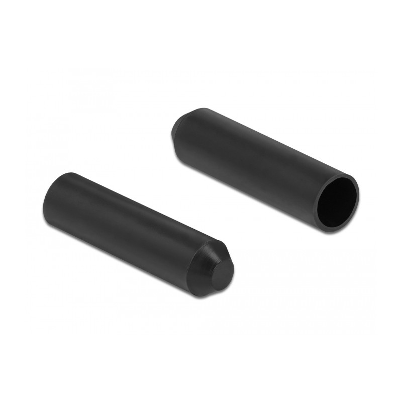 Delock Endkappen mit Innenkleber 70 x 16 mm 2 Stück schwarz