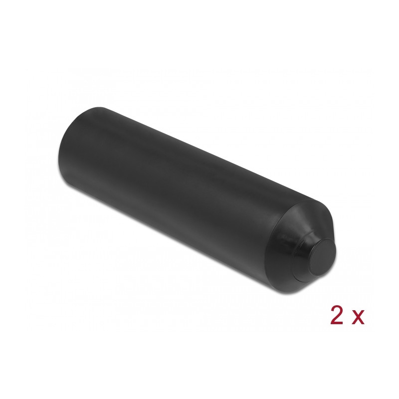 Delock Endkappen mit Innenkleber 70 x 20 mm 2 Stück schwarz