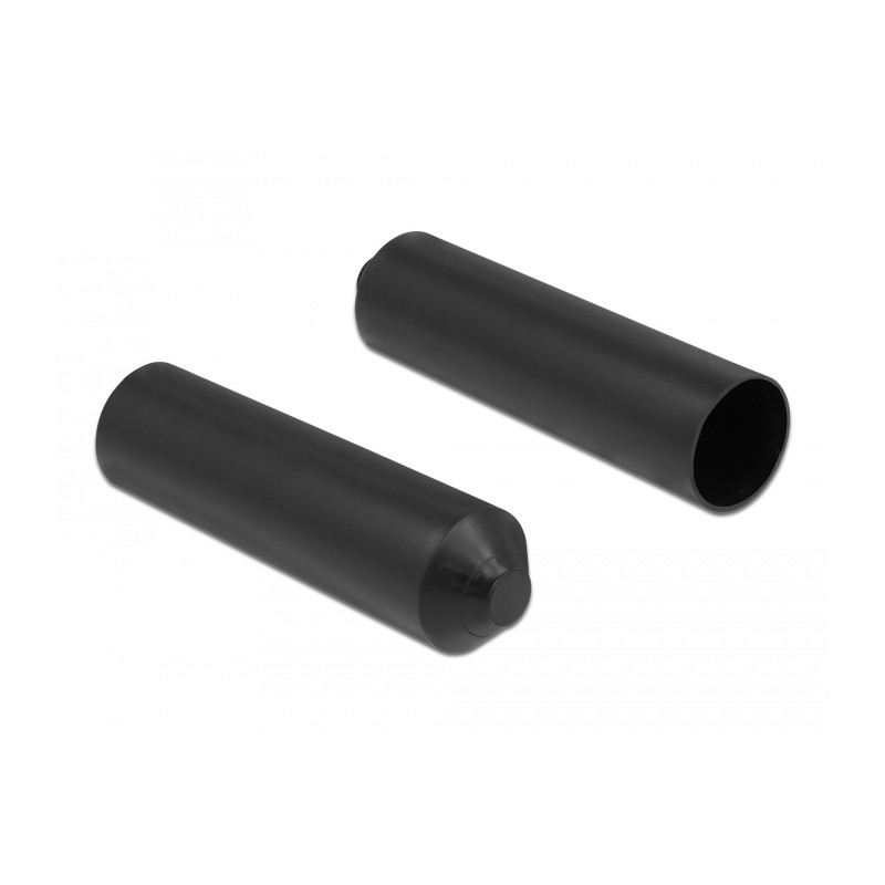 Delock Endkappen mit Innenkleber 70 x 20 mm 2 Stück schwarz