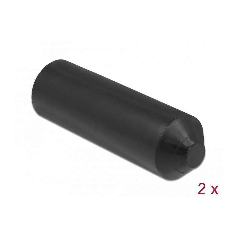Delock Endkappen mit Innenkleber 80 x 25 mm 2 Stück schwarz