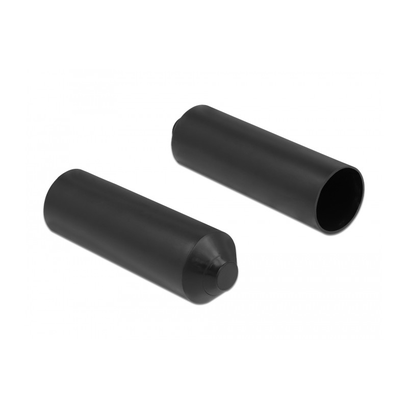 Delock Endkappen mit Innenkleber 80 x 25 mm 2 Stück schwarz