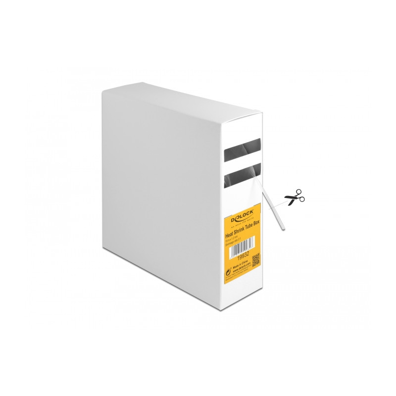 Delock Schrumpfschlauch Box, Schrumpfungsrate 2:1, 15 m x 1,2 mm transparent