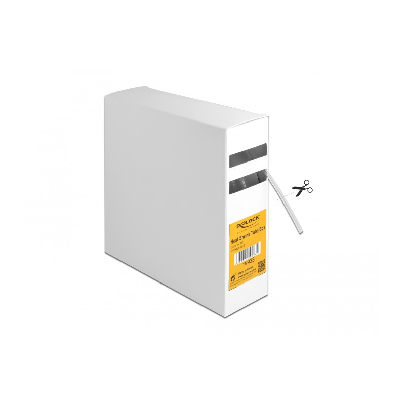 Delock Schrumpfschlauch Box, Schrumpfungsrate 2:1, 15 m x 2,4 mm transparent