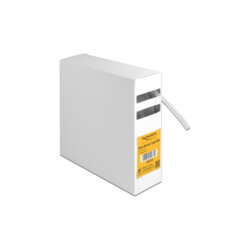Delock Schrumpfschlauch Box, Schrumpfungsrate 2:1, 10 m x 4,8 mm transparent
