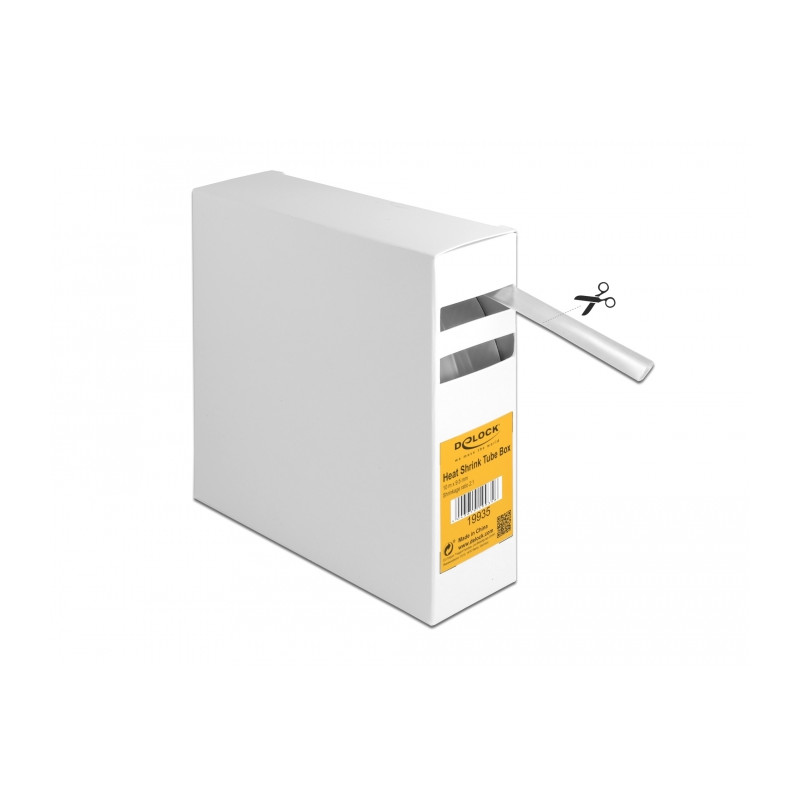 Delock Schrumpfschlauch Box, Schrumpfungsrate 2:1, 10 m x 9,5 mm transparent
