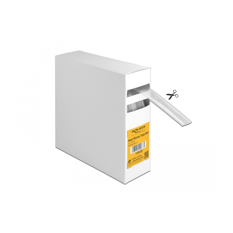 Delock Schrumpfschlauch Box, Schrumpfungsrate 2:1, 7 m x 16 mm transparent